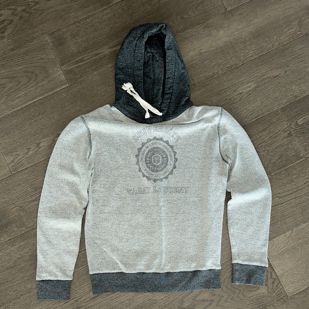 Saint Laurent Gray Logo Hoodie